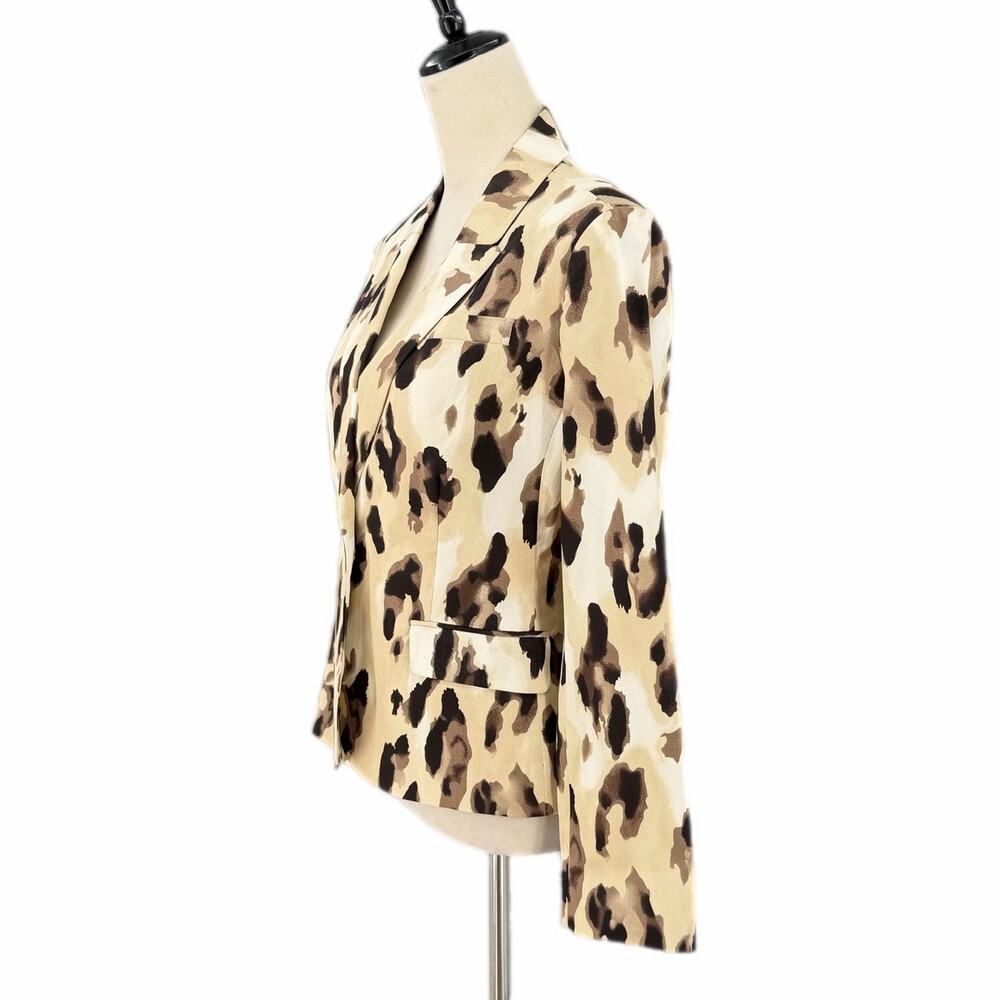 Chico’s NEW Sz 0 Tan Animal Print Workwear Office Corpcore Chic Blazer Jacket - Picture 3 of 11